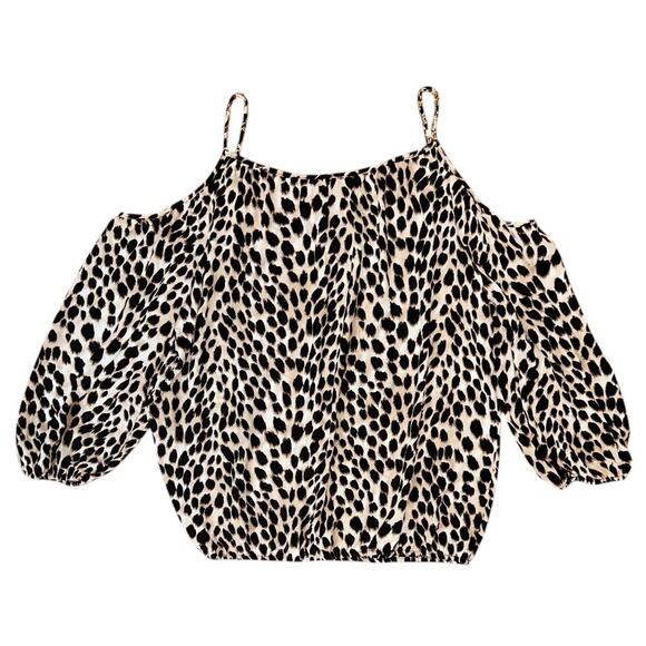 INC International Concepts Animal-Print Chain-Detail Cold-Shoulder Top XL - Picture 5 of 6
